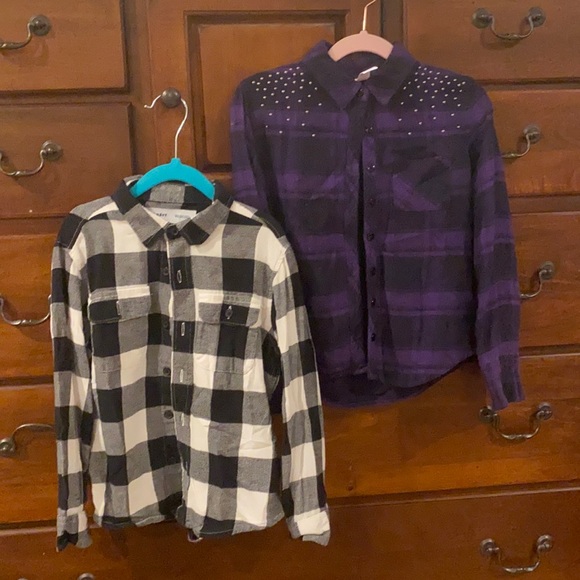 Old navy/ Justice flannel shirts - Picture 1 of 4
